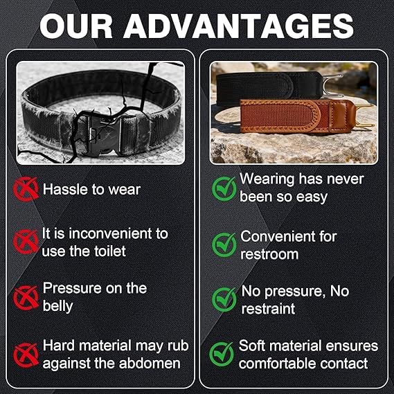 Image of 4Pcs Elastic Belt for Men, Belt for Men Jeans, Tactical elastic Belts, Elastic Belt with Hook, for Outdoor Activities and Daily Wear, Black and Brown