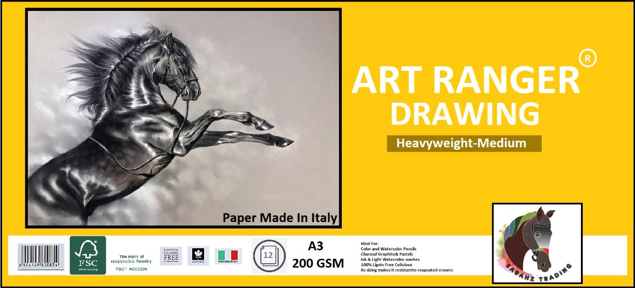 Art Ranger Drawing Paper 200 GSM A3, Pack of 24 Sheets (B09TFW2RWG) Amazon Price History, Amazon Price Tracker