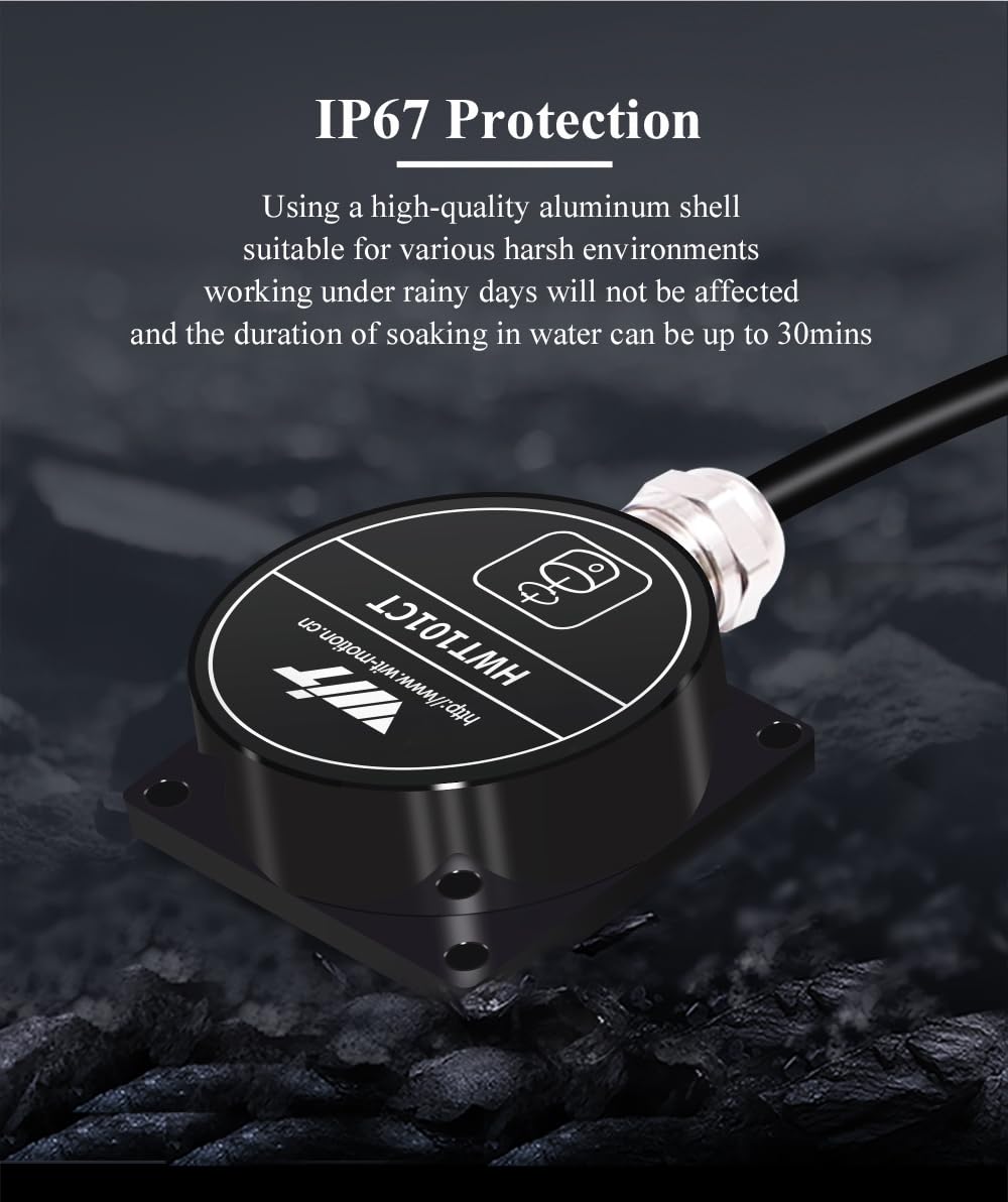 【HWT101CT-TTL Military-Grade Crystal Inclinometer】MEMS Tilt Angle Sensor Module, Built-in Highly-integrated Crystal Gyroscope [ Z-axis Angle Measurement] for Robot Application and Industrial Usage