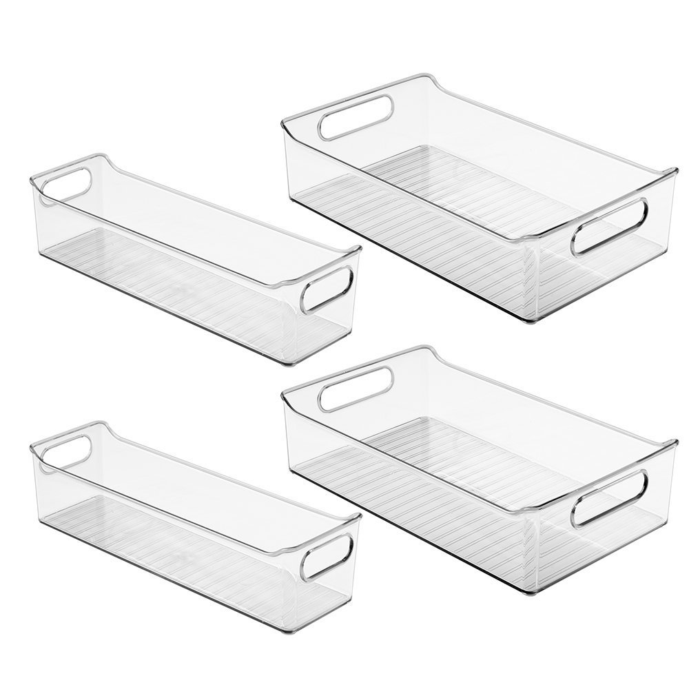 iDesign Kitchen, Pantry, Refrigerator, Freezer Storage Containers - Set of 4, Clear