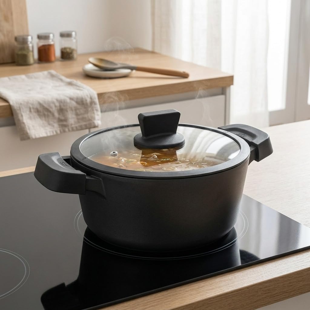 Suinga Cacerola con Tapa Antiadherente Titanium Pro 6.6 L | Aluminio | 28 cm | Cacerola grande para guisos