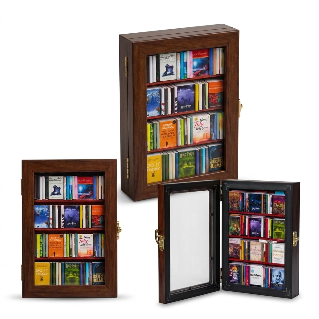 Premium Miniature Library Collectible (6 x 4 Inch) | Decorative Mini Bookshelf Display | Vintage Style Book Nook Decor | Aesthetic Bookshelf Gift for Book Lovers-image-11