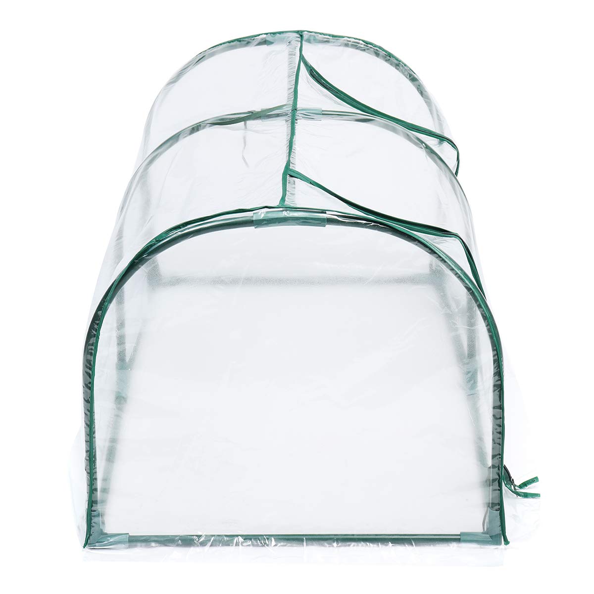 RanDal 2 Secciones Transparentes Transparente Túnel De Pvc Invernadero Plantación Verde Cultivo Caja De Acero Marco