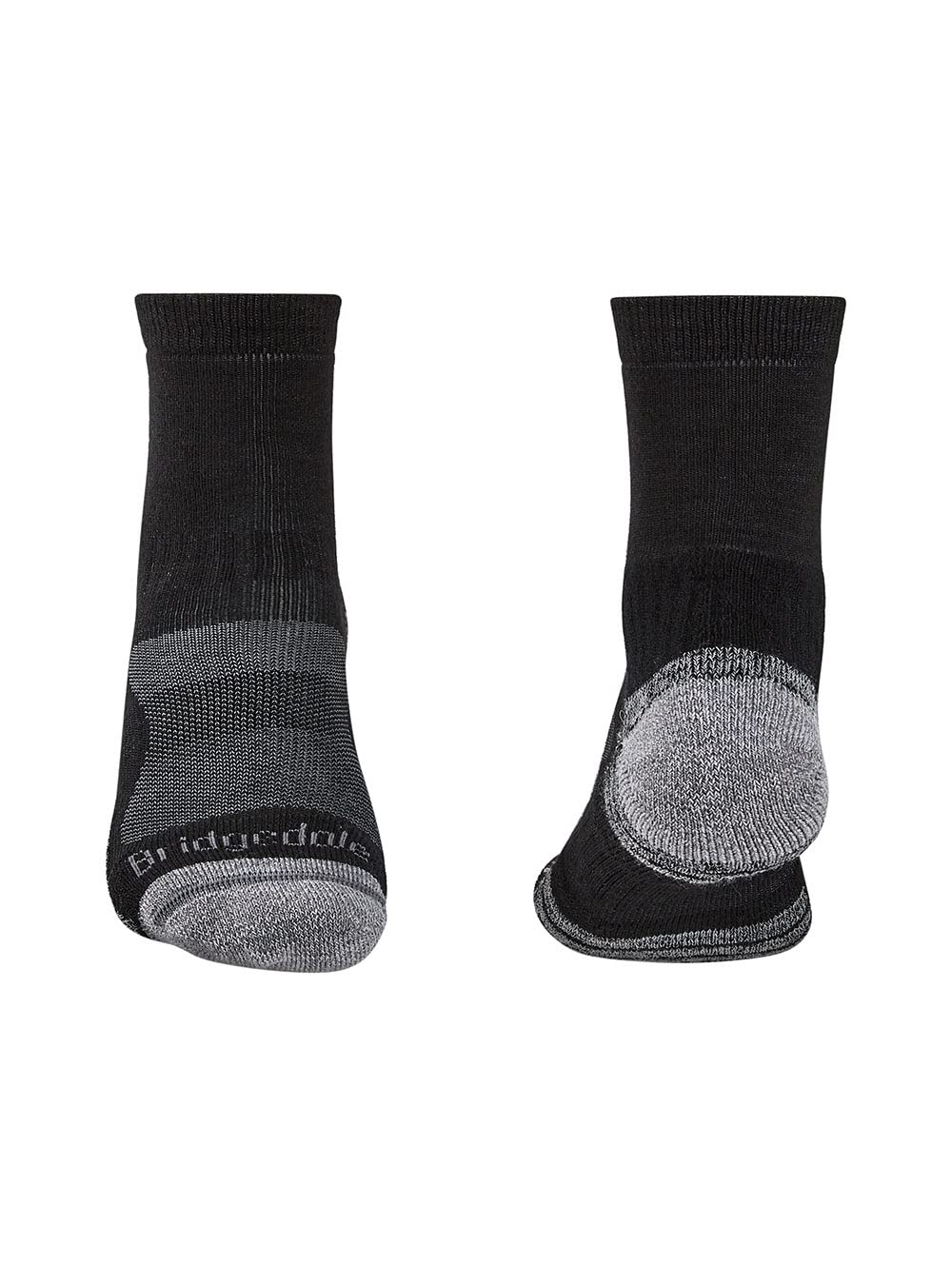 Bridgedale Men's Lightweight Ankle Height - Merino Endurance Socks, Black/Silver, X-Large