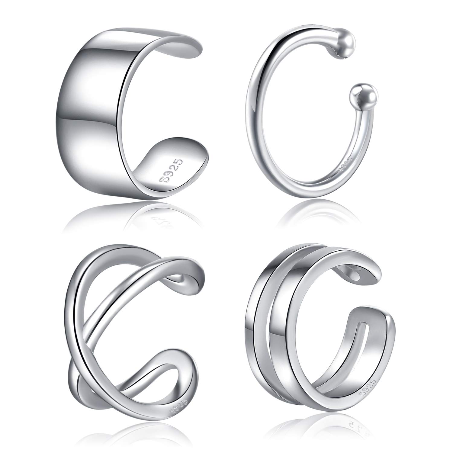 CHIC & ARTSY Orecchini Ear Cuff Orecchini in argento Cuff Wrap Orecchini con cartilagine Piccoli orecchini a clip non forati Gioielli per donne