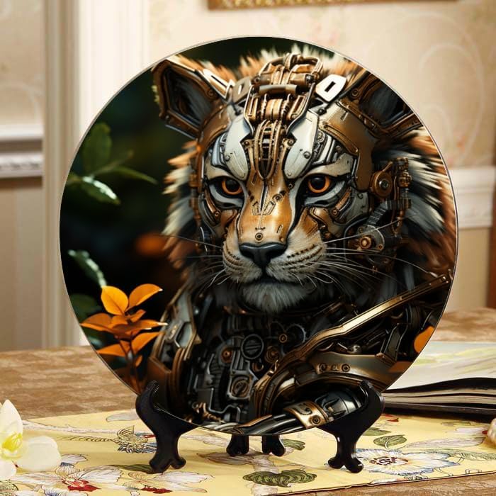 Deer 10-inch Ceramic Plate for Wall Display or Tabletop, with Stand & Hook DP-965610572