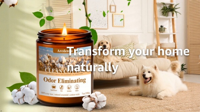Image of Clean & Pure Cotton Odor Eliminating Candles | Eliminates 95% of Pet, Smoke, Food, and Other Smells - 7 oz Soy Candle for Home Scented - Air Freshing Scented Candles, Up to 50 Hour Burn Time