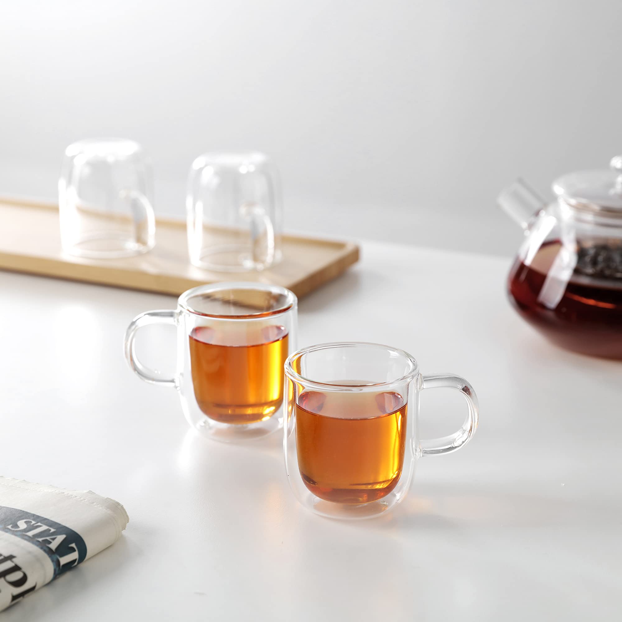 Tazza Da Tè In Vetro Borosilicato Viva Scandinavia 0,5L Con Infusore Acciaio E Coperchio Legno - Foto 9