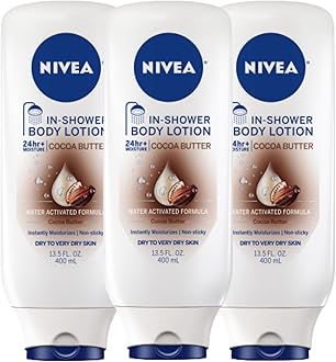 NIVEA Cocoa Butter In Shower Lotion, Body Lotion for Dry Skin, 3 Pack of 13.5 Fl Oz Bottles