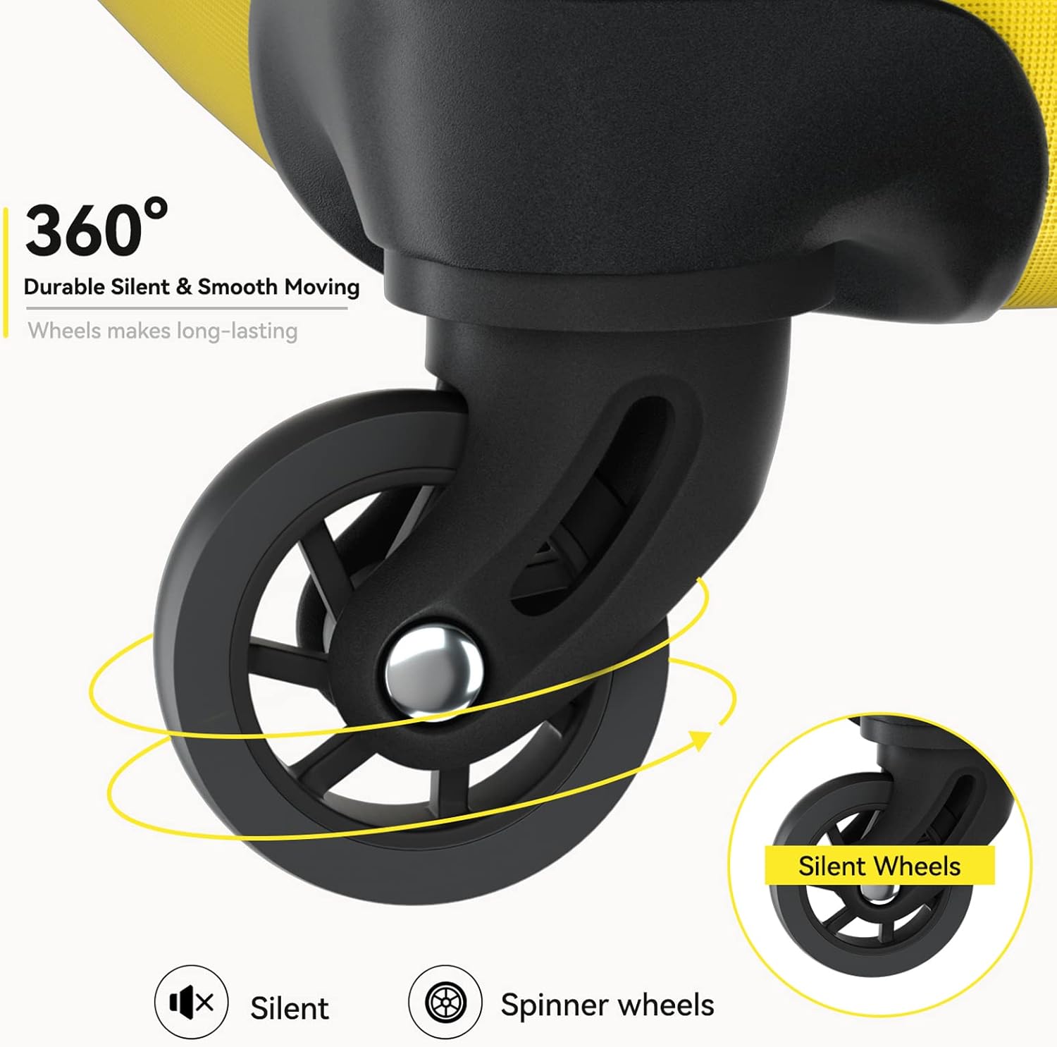 review Strenforce Luggage Sets Lightweight Suitcases with Wheels ABS Durable Travel Luggage TSA Lock,Yellow,3 Piece Set (20/24/28)