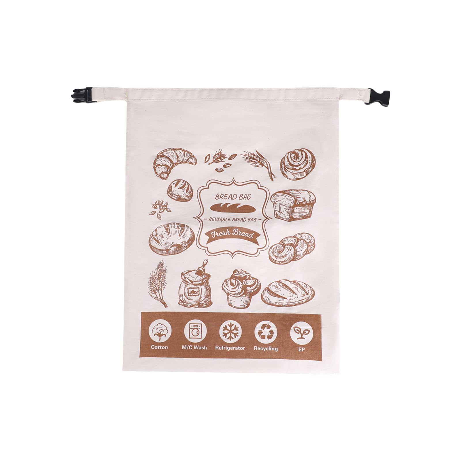 Qusinfc Homemade Bread Storage Bag Secure Buckles Closures Design Pouches for Baking Goods Snacks and Essential Bread Packaging Bag for Bakeries