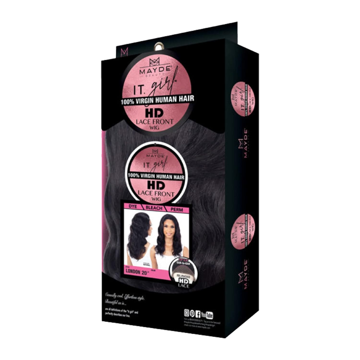 Mayde Beauty It Girl Virgin Human Hair HD Lace Front Wig LONDON 20" (613)