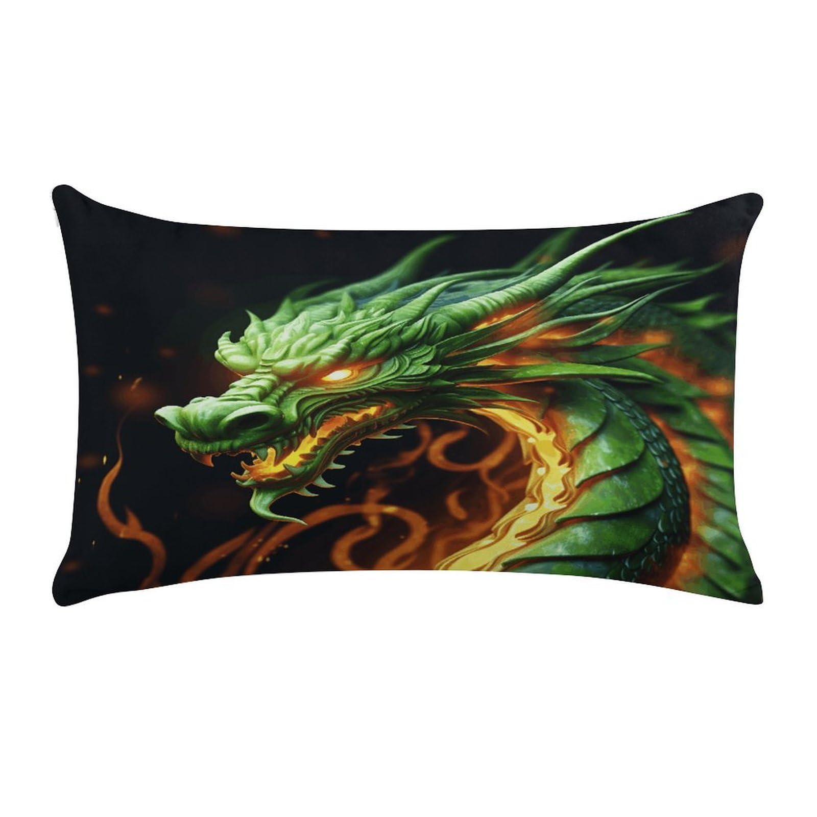 VstaDank Chinese Dragon Throw Pillow Covers Rectangular Cushion Case Short Plush Pillowcase with Zipper Luxury Cozy Lumbar Pillows Shells Decorative Pillow Shams 12 X 20 Inch