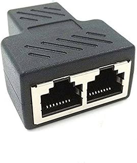 RJ45 Splitter Adapter,SinLoon RJ45 Female 1 to 2 Port Female Connector Interface Ethernet Cable 8P8C Extender Plug LAN Network Connector (1 Adapter)