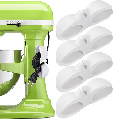 Miniatura 12 de Organizador de Cables para Electrodomésticos, 4 Piezas Organizador de Cables de Electrodomésticos de Cocina Enrollador de Cables, Soporte de Cables