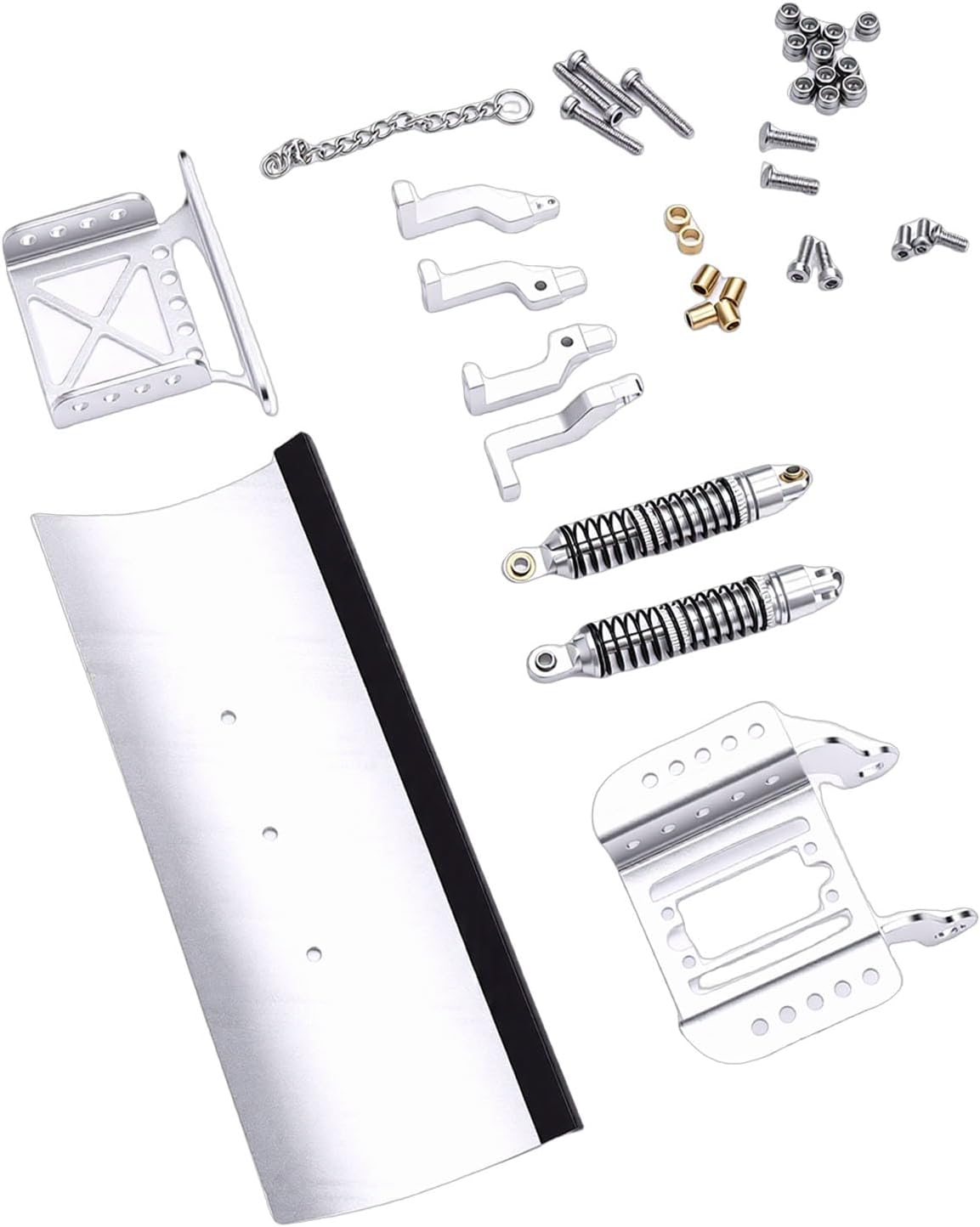 Highly 1/18 RC Snow Plow Replacement for RC Car Snow Shovel Strong Expandability for Dioramas (Silver)