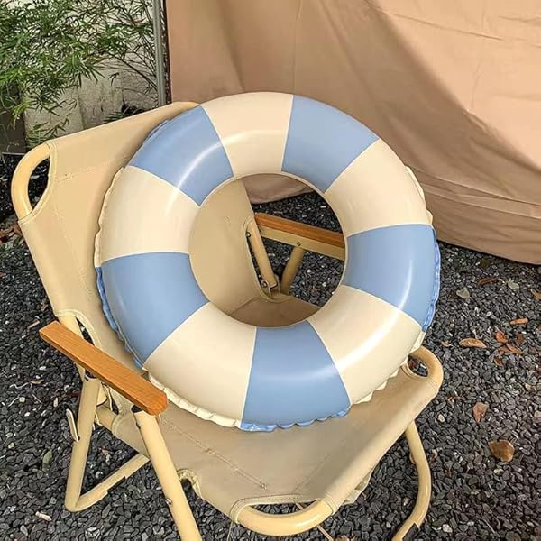 Large Swim Ring with Handles for Kids Adults,35 Inch Classic Striped Pool Inner Tubes,Inflatable Pool Floats,Float Naked,Pool Floaties Adult Size for Summer Pool Party Beach,Blue by NC - Image 6