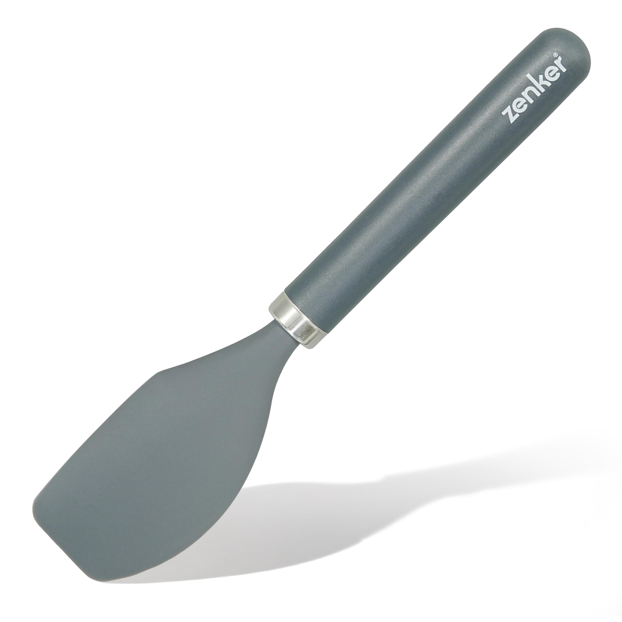 Zenker LFGB Silicone Spatula with Rounded Plastic Handle, for Scraping Batter, Sauces, and Ingredients, Dishwasher Safe, Ideal for Coated Pots and Pans, Grey, 29.5x6.3x2cm