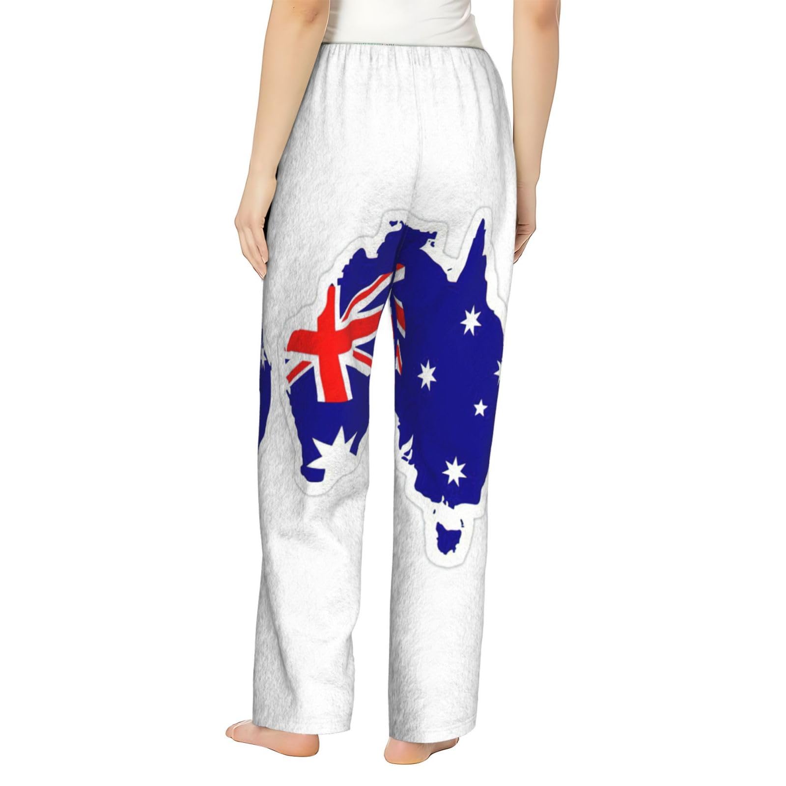 Damen-Schlafanzughose mit australischer Flagge, Flanell, warm, bequem, für Urlaub, Weihnachten