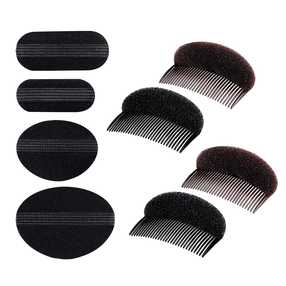 UUYYEO 8 Pcs Bump It Up Volume Hair Base Hair Volume Sponge Inserts Hair Bump Up Comb Clip Hair Head Cushion Pad Small Fluffy Hair Pad for Women Girls