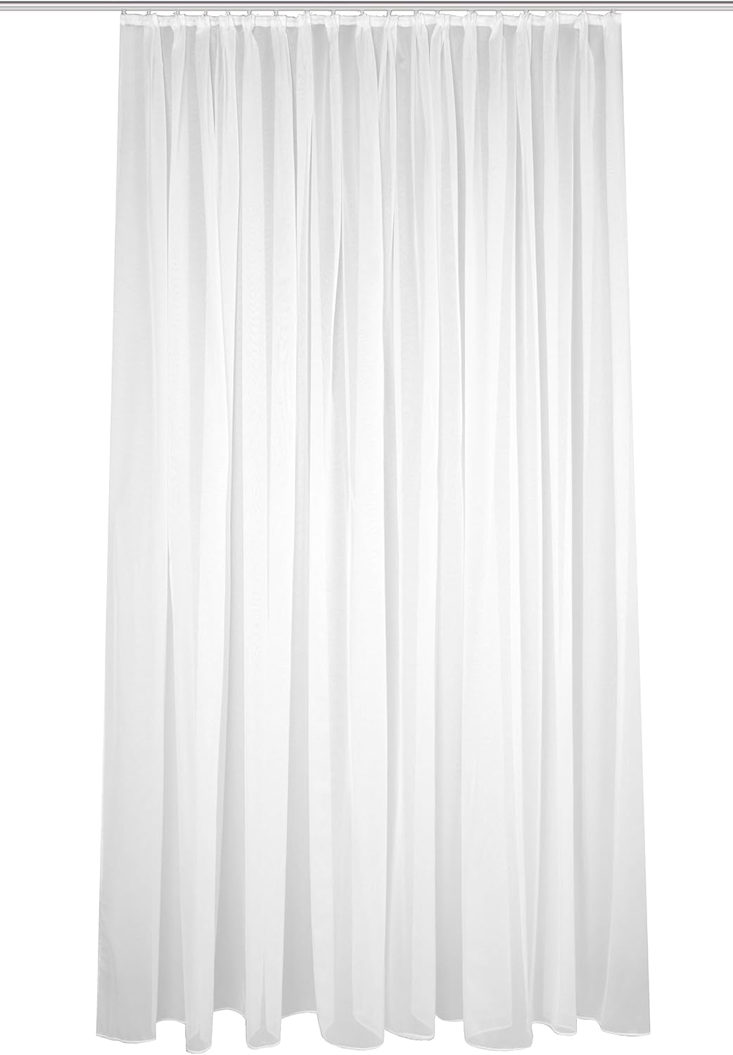 HOMEbasics Sablio 41600 Curtain Transparent Sablé Effect Pleated Tape 1:3 cm Colour: White Number 1x 120 x 450 cm