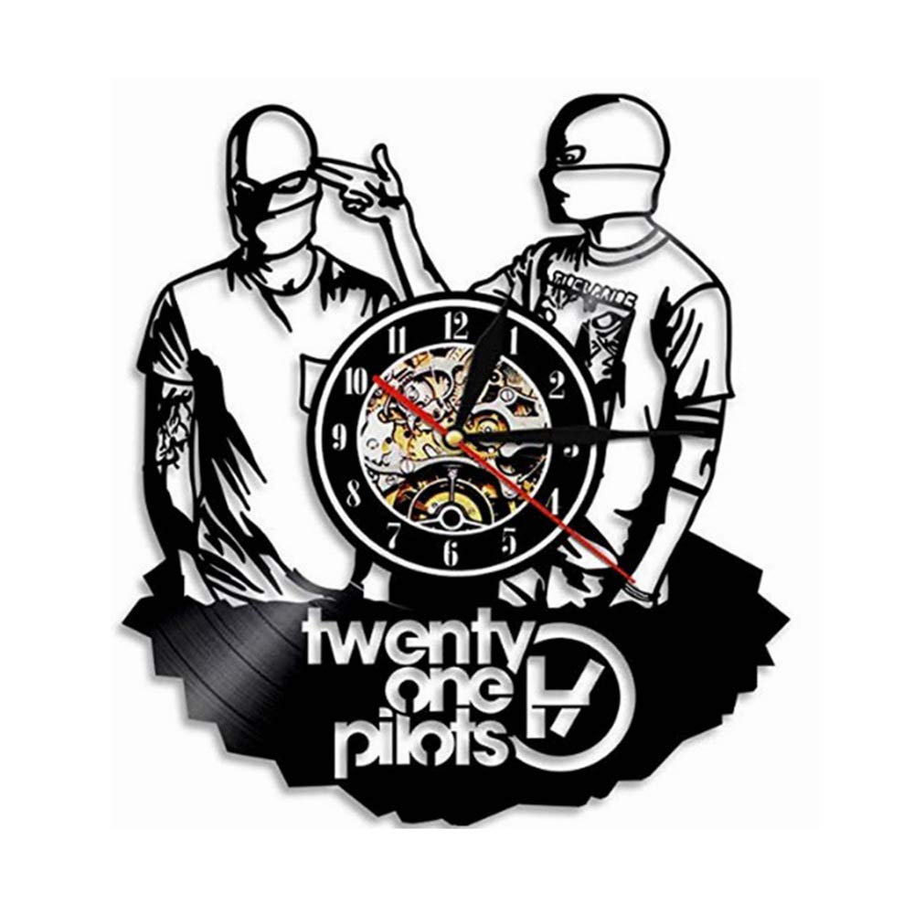 LittleNUM Vinyl record wall clock Creative wall clock Mute wall clock Twenty-one pilot decorative wall clock