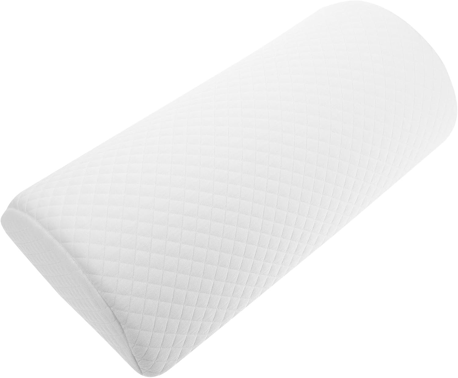 Half Moon Leg Pillow Memory Foam Cushion 40x20x10cm 3D Air Layer White, Lumbar Support Bolster for Side Sleeping, Leg Elevation and Back Relief