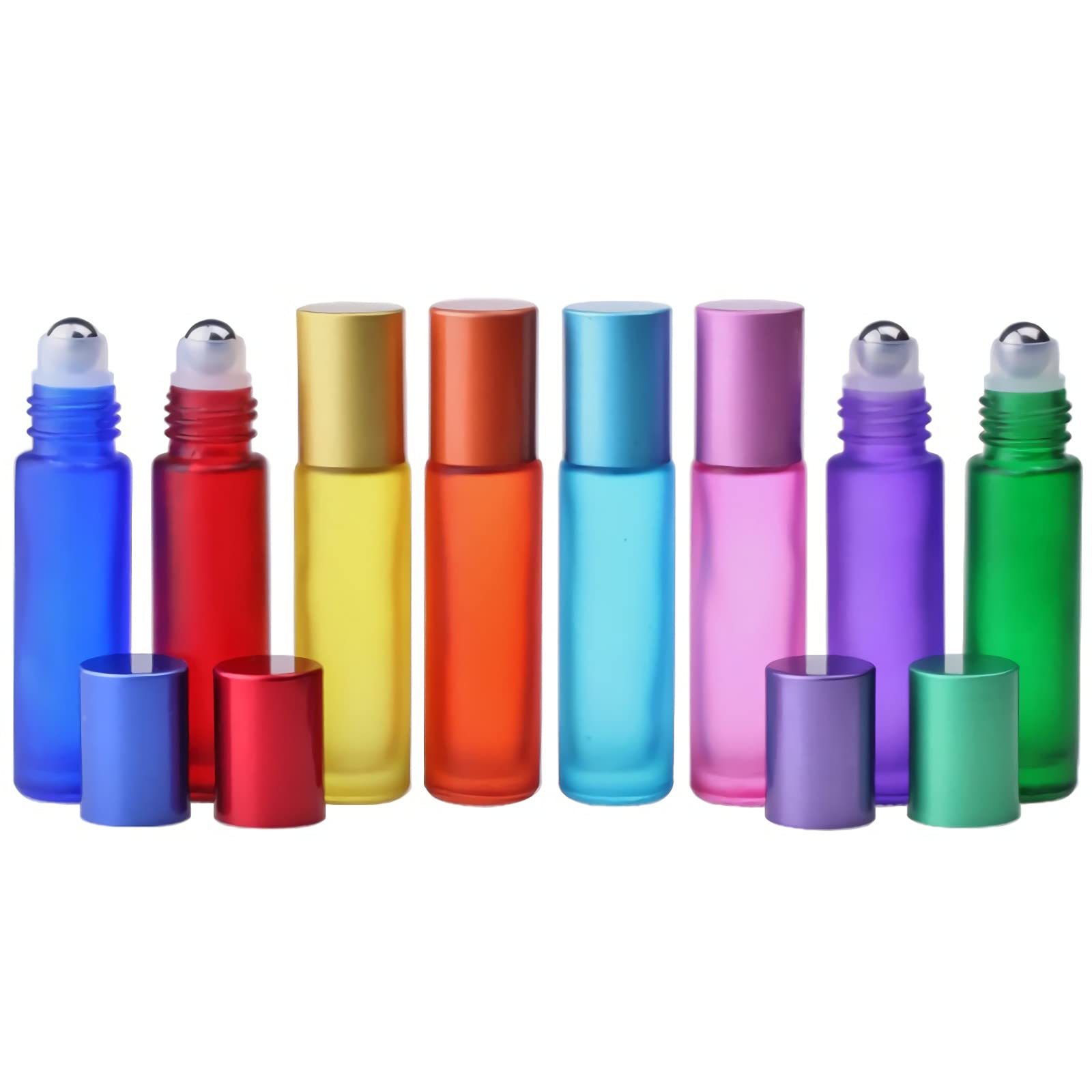 24 Pezzi 10ml Rotolo Viola Opaco su Bottiglia a Rullo Flacone per Olio Essenziale in Vetro per Oli Essenziali Bottiglie in Vetro con 1x Apri, 1x Imbuto