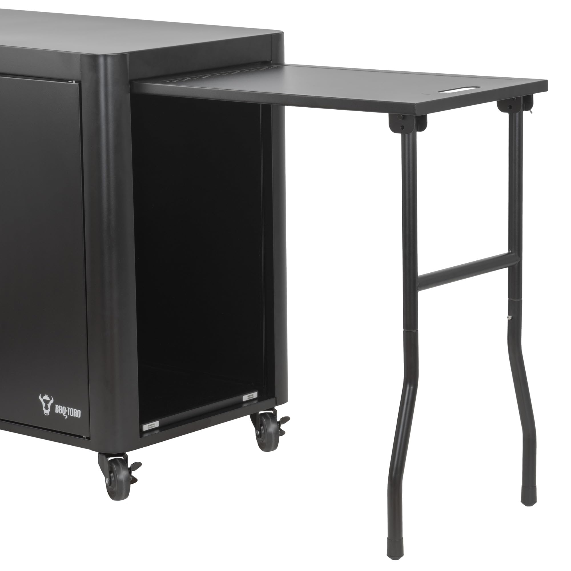 BBQ-Toro Grill na kółkach 95 x 50 x 80 cm, stół do grillowania z dużą powierzchnią roboczą, stolik pomocniczy, stolik do grillowania na świeżym powietrzu, wózek do serwowania, wózek do serwowania,