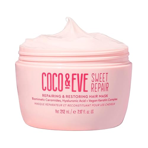 Coco & Eve Sweet Repair - Mascarilla reparadora y restauradora para el cabello. Mezcla de ceramidas biomiméticas, ácido hialurónico, queratina