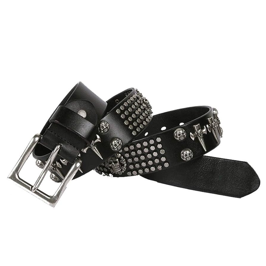 Amazon.co.jp: Studded Belts Men Leather Studded Belt Leather