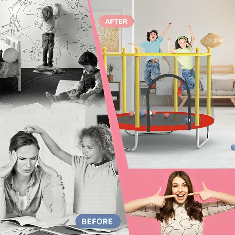 Step Over 55 inch Trampoline with Safety Net for Kids & Adults || Indoor & Outdoor || 120 kgs Powerful Loading Capacity || Stainless Steel Frame & Legs ||Best Gift for Kids||2025 Edition - Image 7 thumbnail