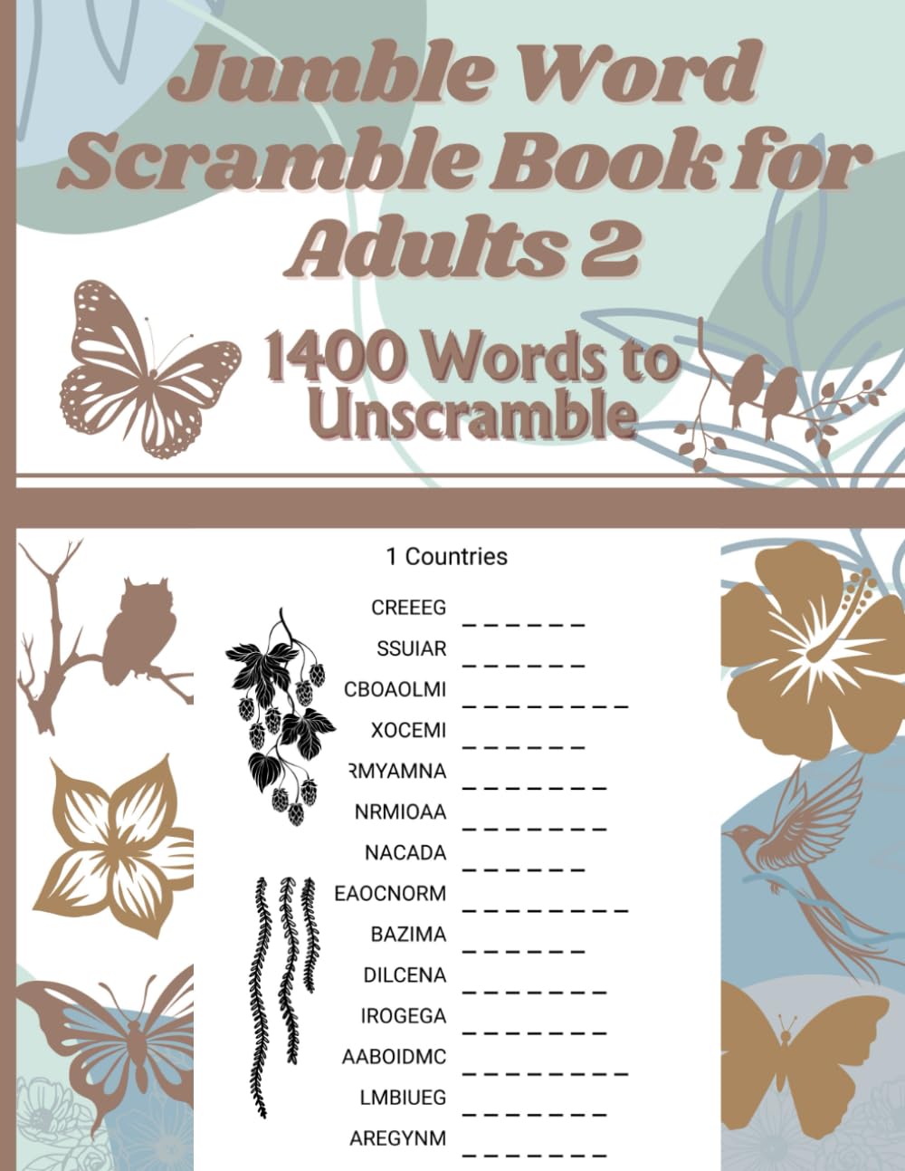 Jumble Word Scramble Book for Adults 2: 1400 Words to Unscramble with Solutions to Challenge Yourself (Relaxing Activity Books for Adults)
