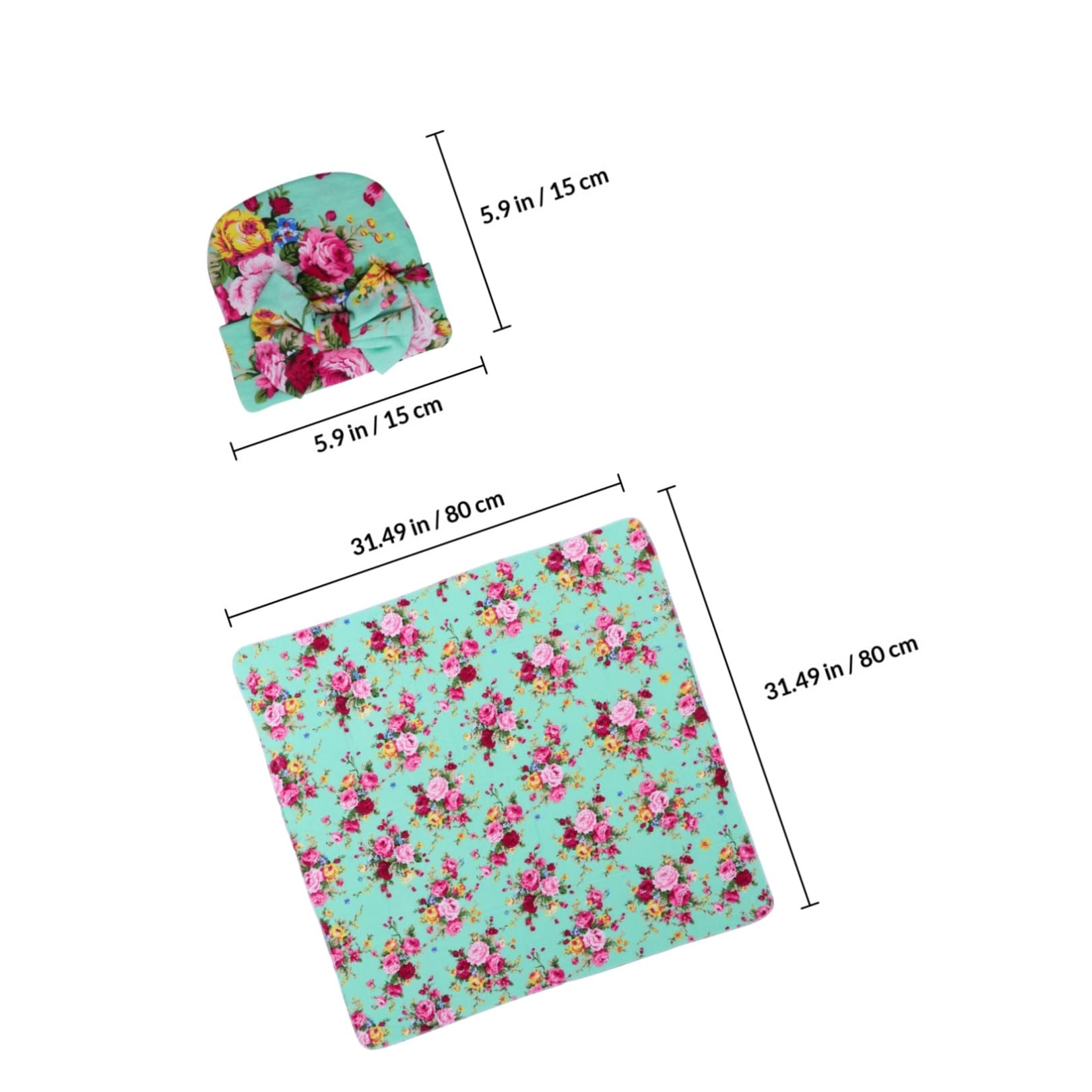 Abaodam Säuglings-wickeldecke Set Mütze Neugeborenen Fetalmütze und Wickeltuch Babyparty Neugeborene
