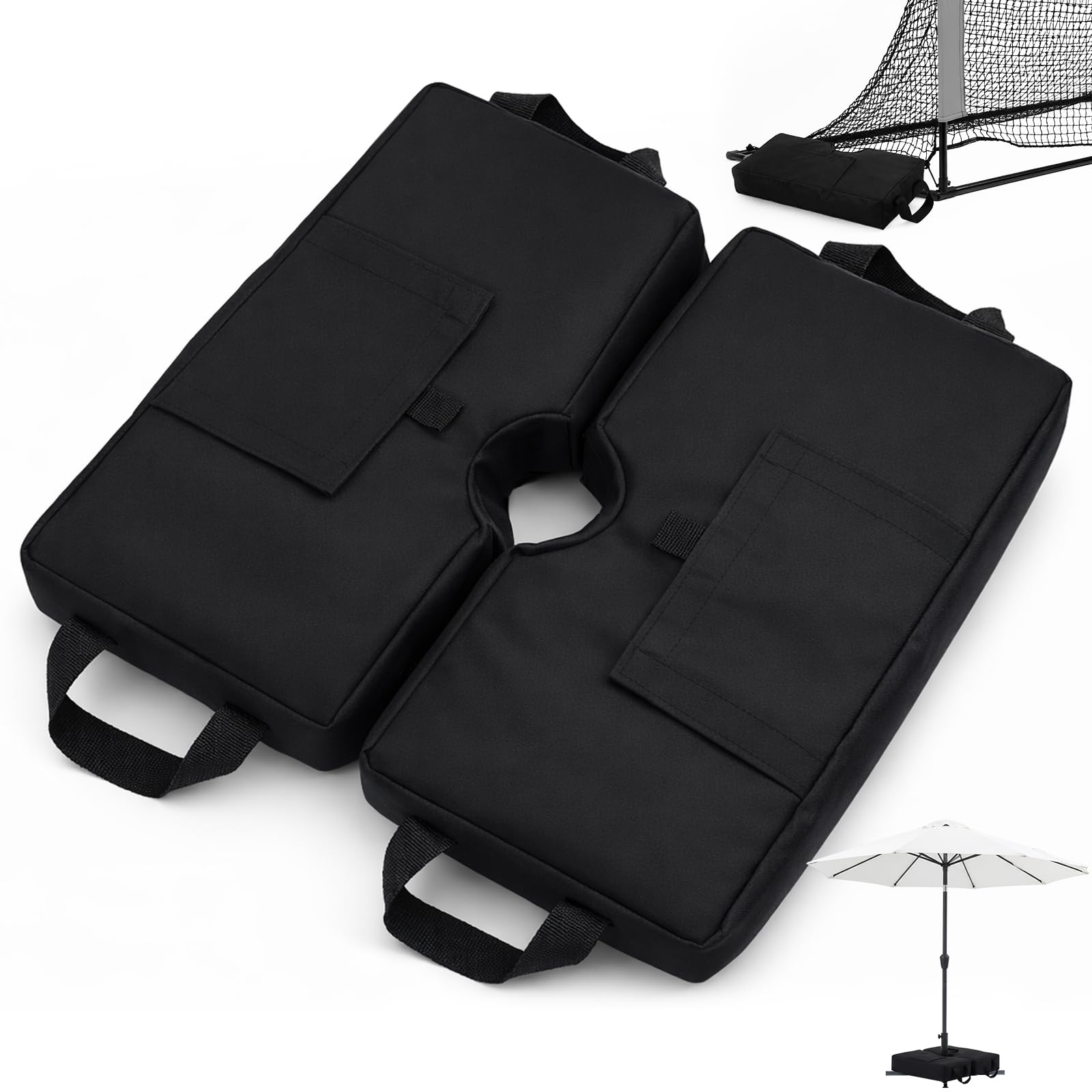 Sand Bags for Weight, Bestcool 2 Sports Net Sandbags 70lbs, Heavy Duty Weighted Base Anchor for Soccer Goals, Basketball Hoop, Golf Nets, Hockey Nets, Hold Down Umbrella Base(Without Sand)