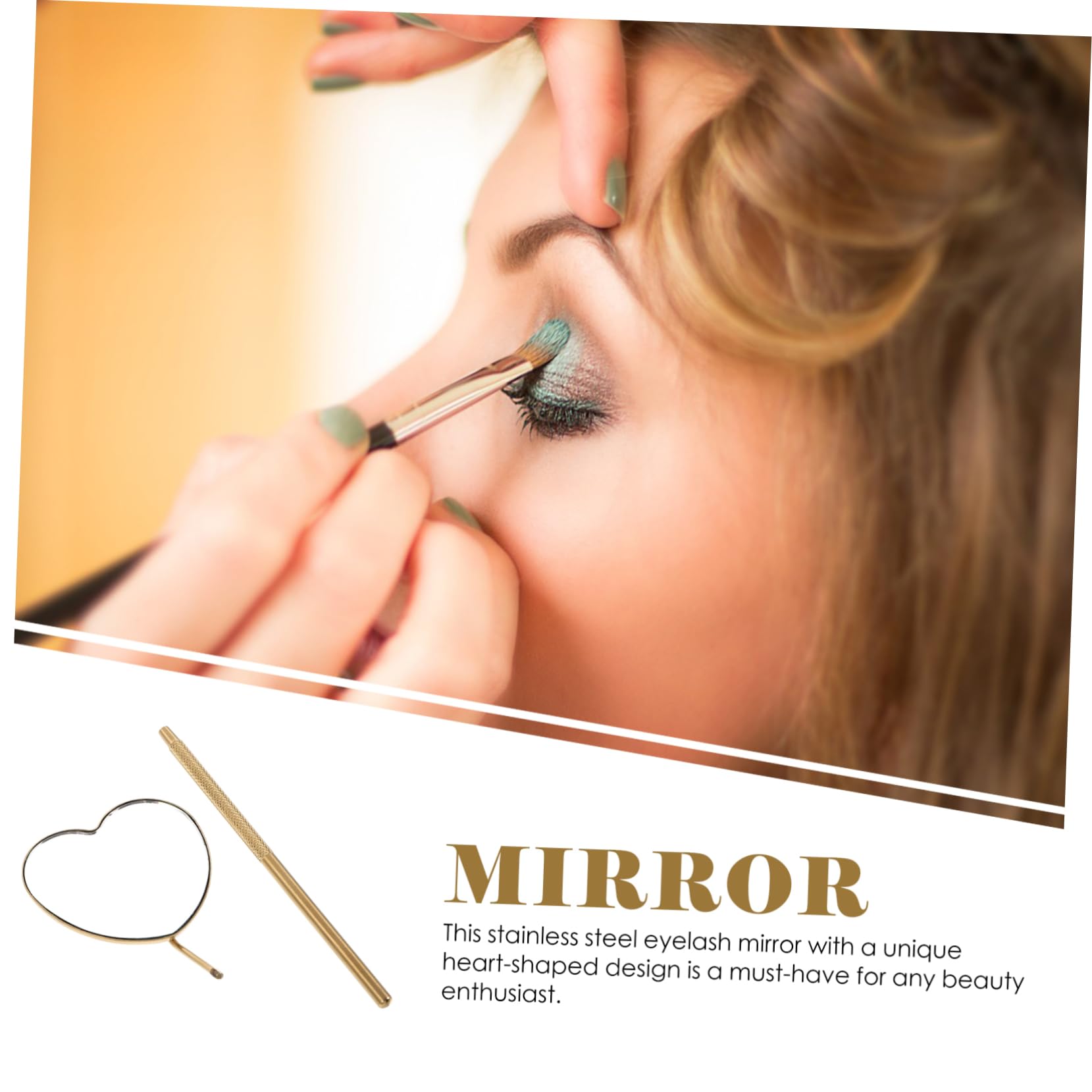 Gogogmee Heart Shape Eyelash Mirror Portable Handheld Tool for Eyelash Extensions Ergonomic Design for Easy Use for Beauty Salons and Personal Grooming