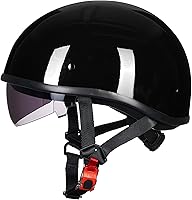 Vista 1 de ILM - Casco de motocicleta con protector solar, correa de liberación rápida, media cara, apto para crucero, scooter, DOT aprobado 883V