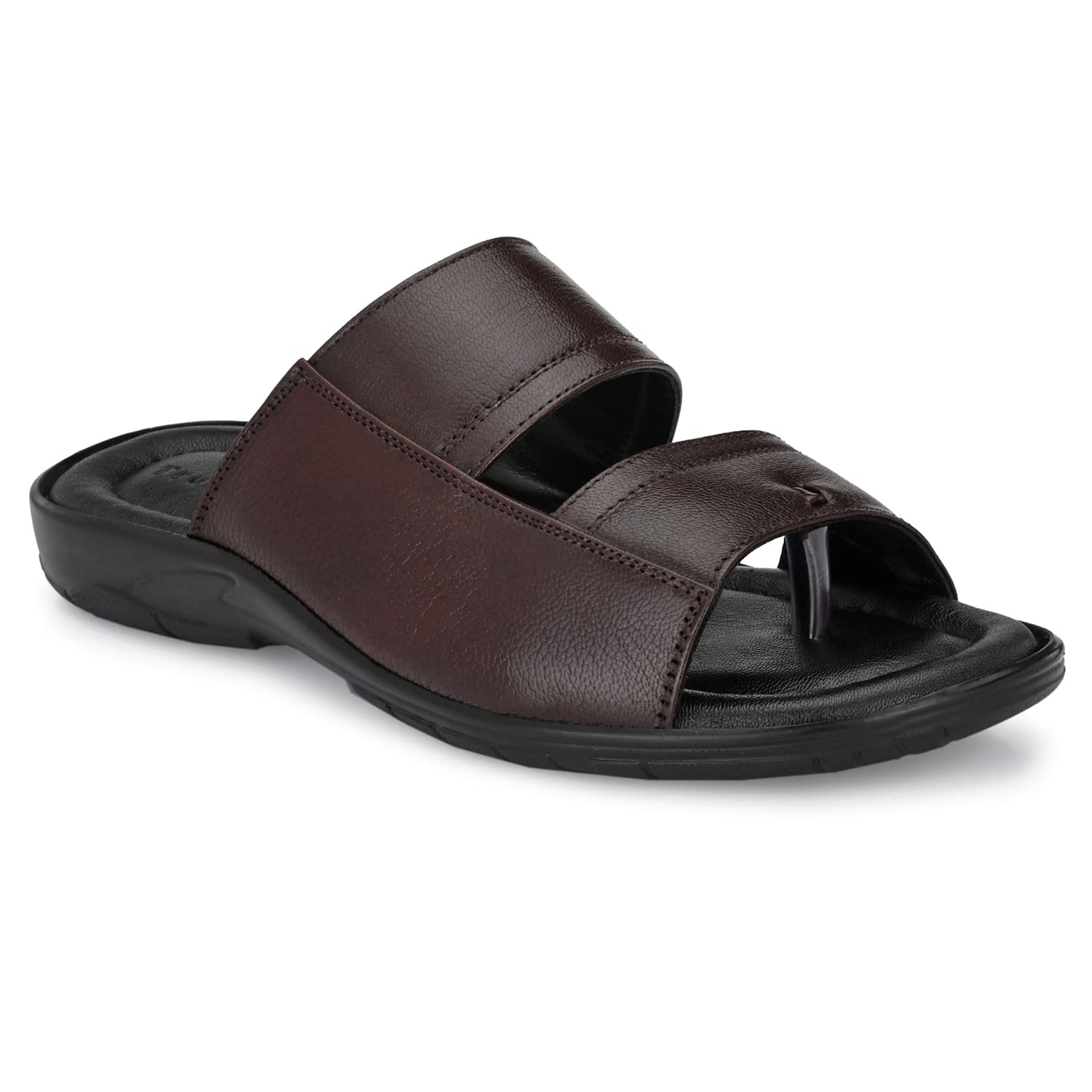 TrueYarn Mens Genuine Leather Slippers | Thong Sandals For Men | Comfortable | Cushioned Insole | Durable | Handmade | All Occasion Slippers | UK - 9 (BROWN) (B0B1J1VK37) Amazon Price History, Amazon Price Tracker