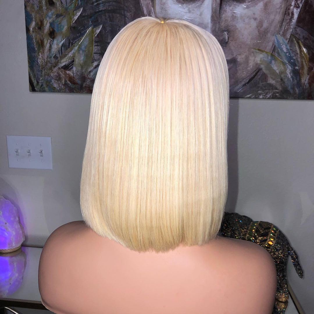 Parrucca a caschetto con frangia, capelli veri, senza colla, senza pizzo frontale, realizzata a macchina, per donne (nero naturale, 20,3 cm)