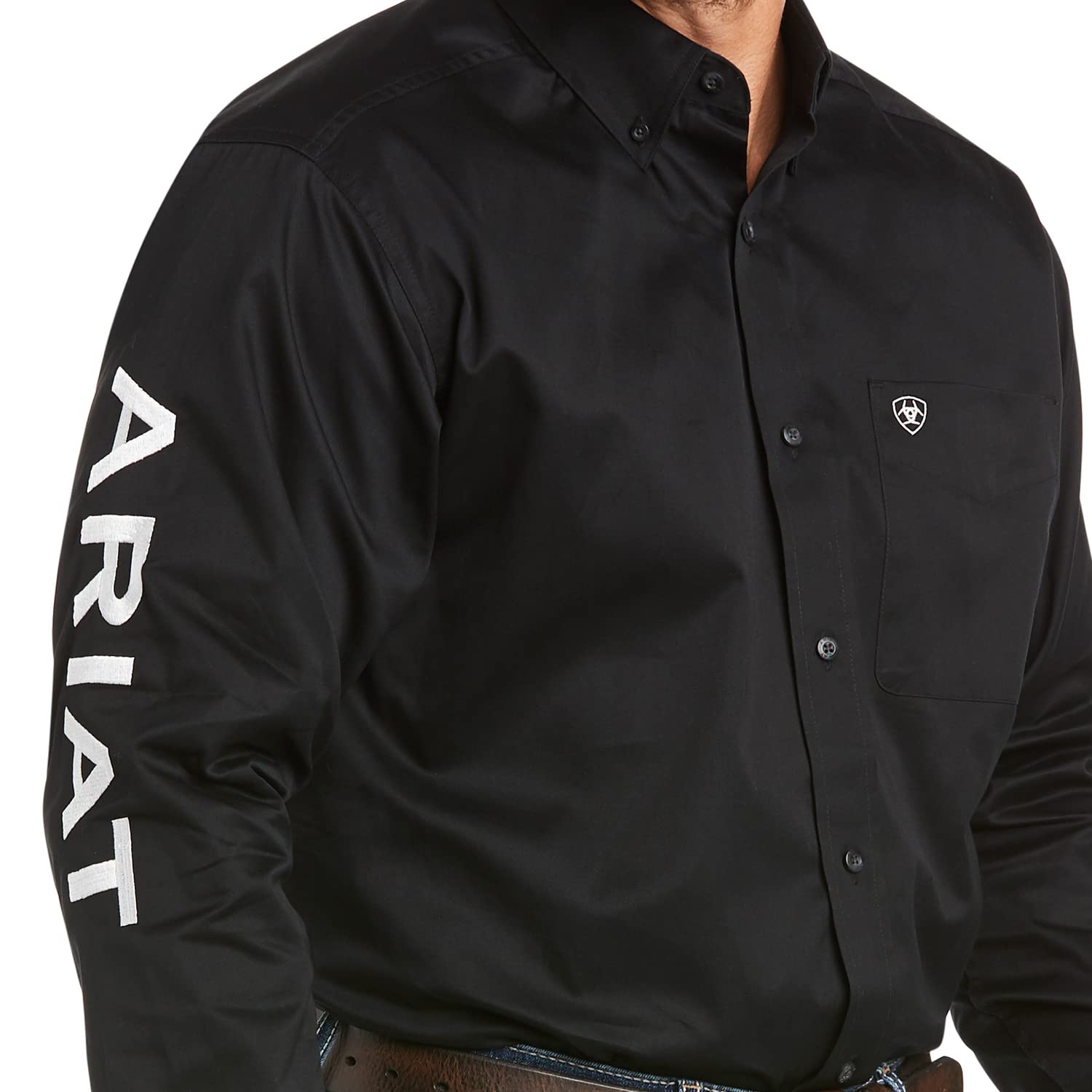 Ariat Men - Team Logo Twill Classic Fit Shirt (Black) 10017497