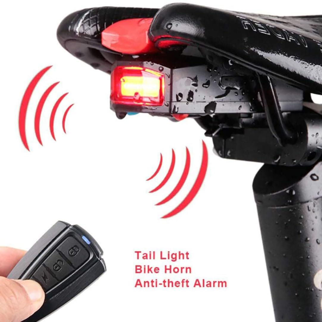 Luz trasera para bicicleta, recargable por USB, impermeable, luz trasera de advertencia