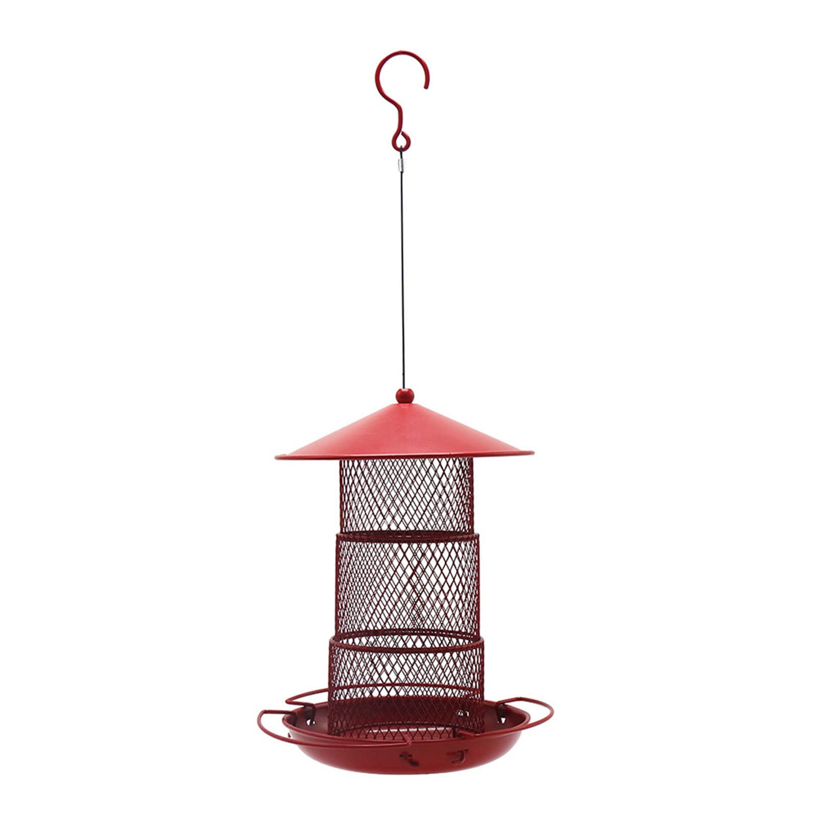 NEWFT Garden Bird Feeder Weather Three-layer Squirrels-proof Outdoor Birdfeeders Hanging Birdhouse for Outside Garden