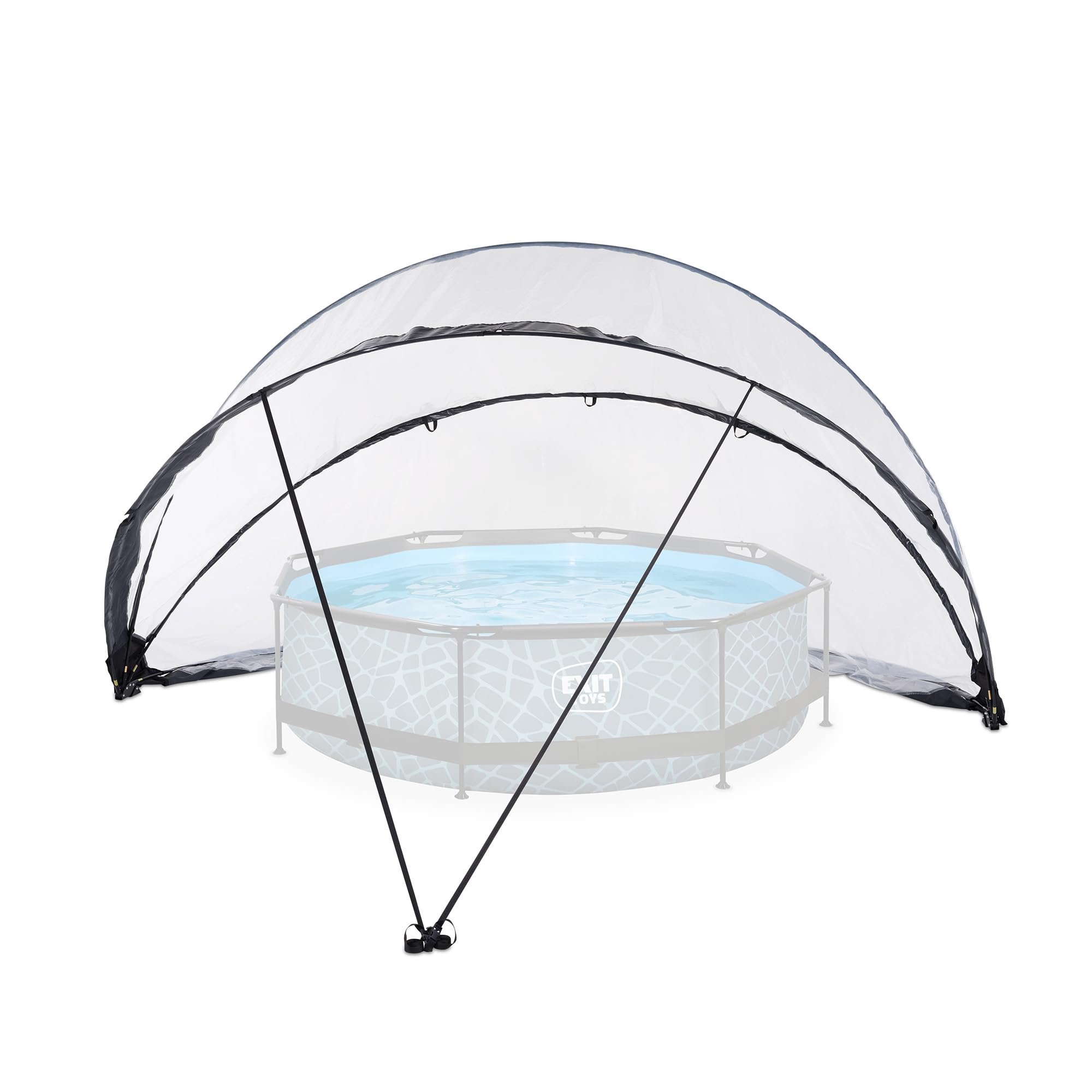 EXIT Toys Dôme de Piscine ECO - ø460cm - Convient à Tous Les Piscines et Sols - Protection pour Piscines Gonflables, à Parois en Acier, à Châssis et Enterrées - Stable et Résistante aux Intempéries