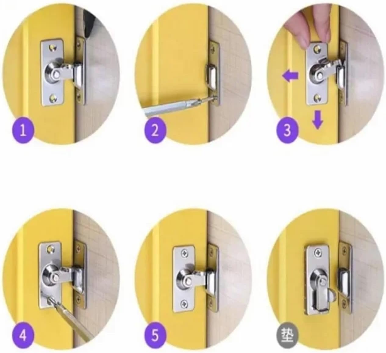 90 Degree Barn Door Latch Bolt Stainless Steel Hook Latch Window Cabinet Locks Right Angle Sliding Gate Lock 1Pcs(Sliver-L)