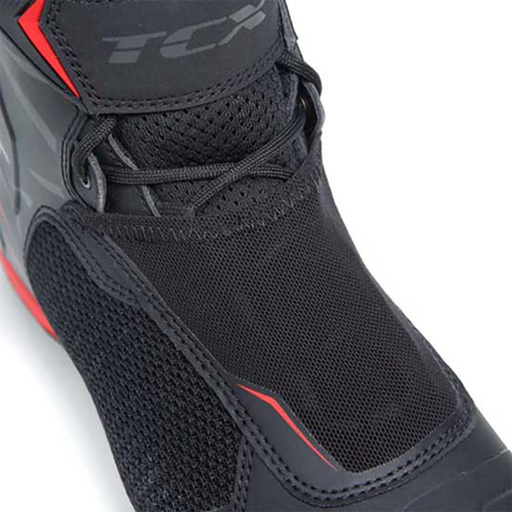 TCX R04d Air zapatillas de moto para hombre, transpirables y versátiles, parte superior de malla con revestimiento termofusible, cordones y cierre de velcroHombre