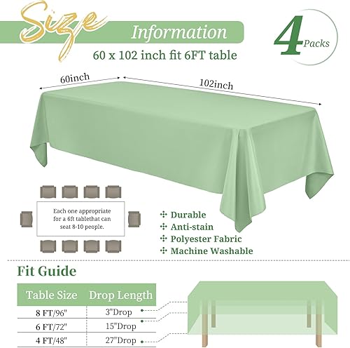 Miniatura 793 de Paquete de 8 manteles redondos blancos de 90 pulgadas, manteles redondos de poliéster lavables para mesa de tela decorativa resistente a