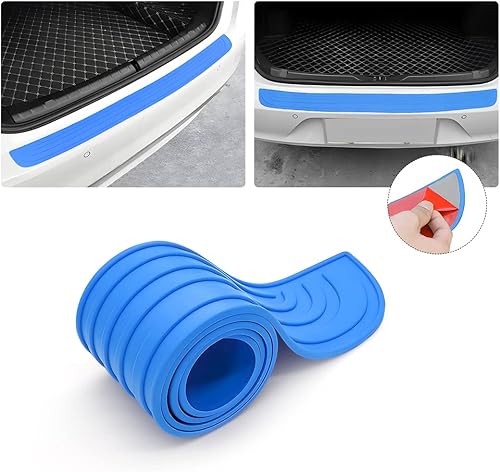 Vista 16 de Protector de parachoques trasero de automóvil, protector de goma antiarañazos para puerta de maletero de entrada, tira de protección antideslizante