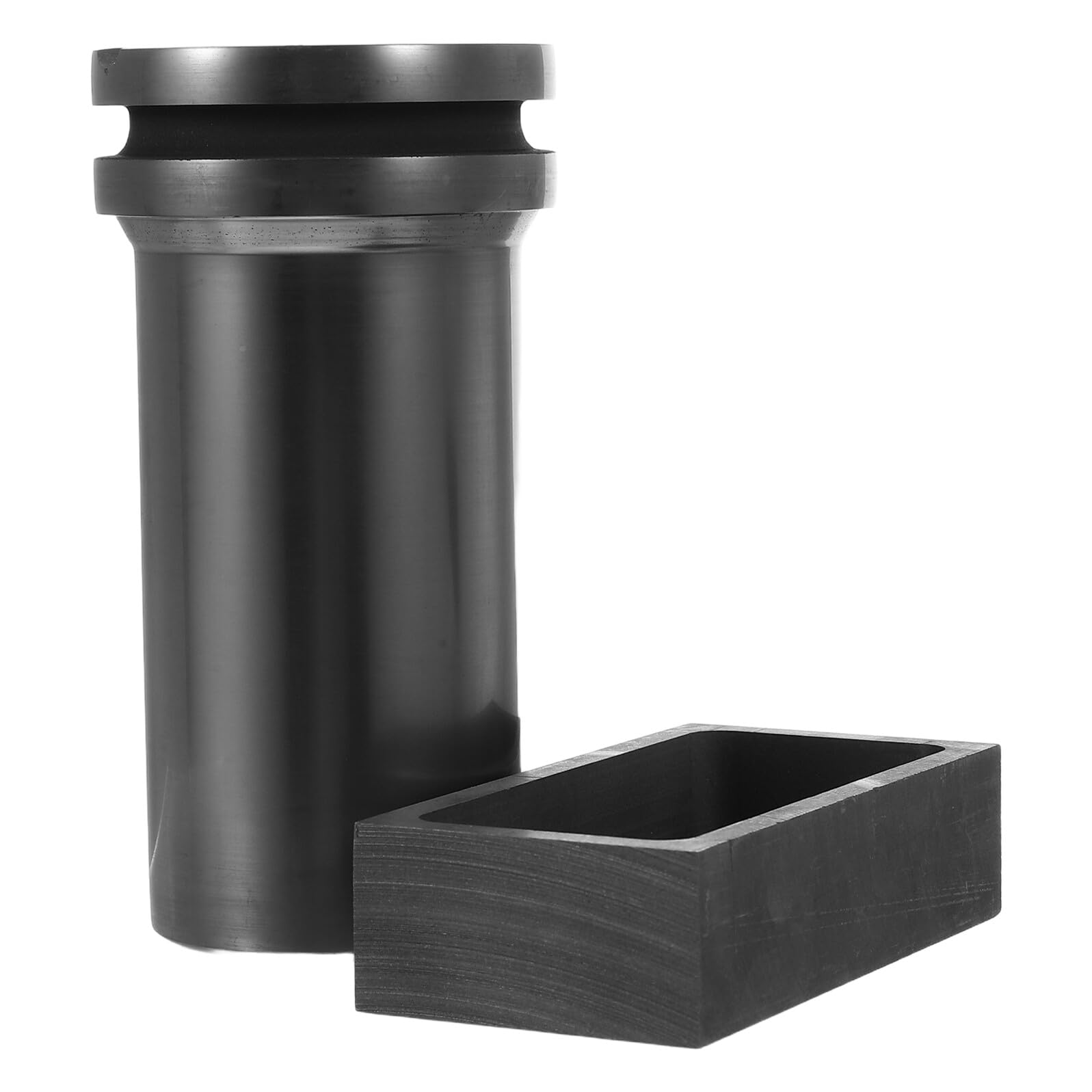 Amosfun 2 Stück Graphit Gießformset für Gold und Silberbarren 1 Kg Graphittiegel Einfache Bedienung Vielseitig für Schmelzofen und Aluminiumraffination