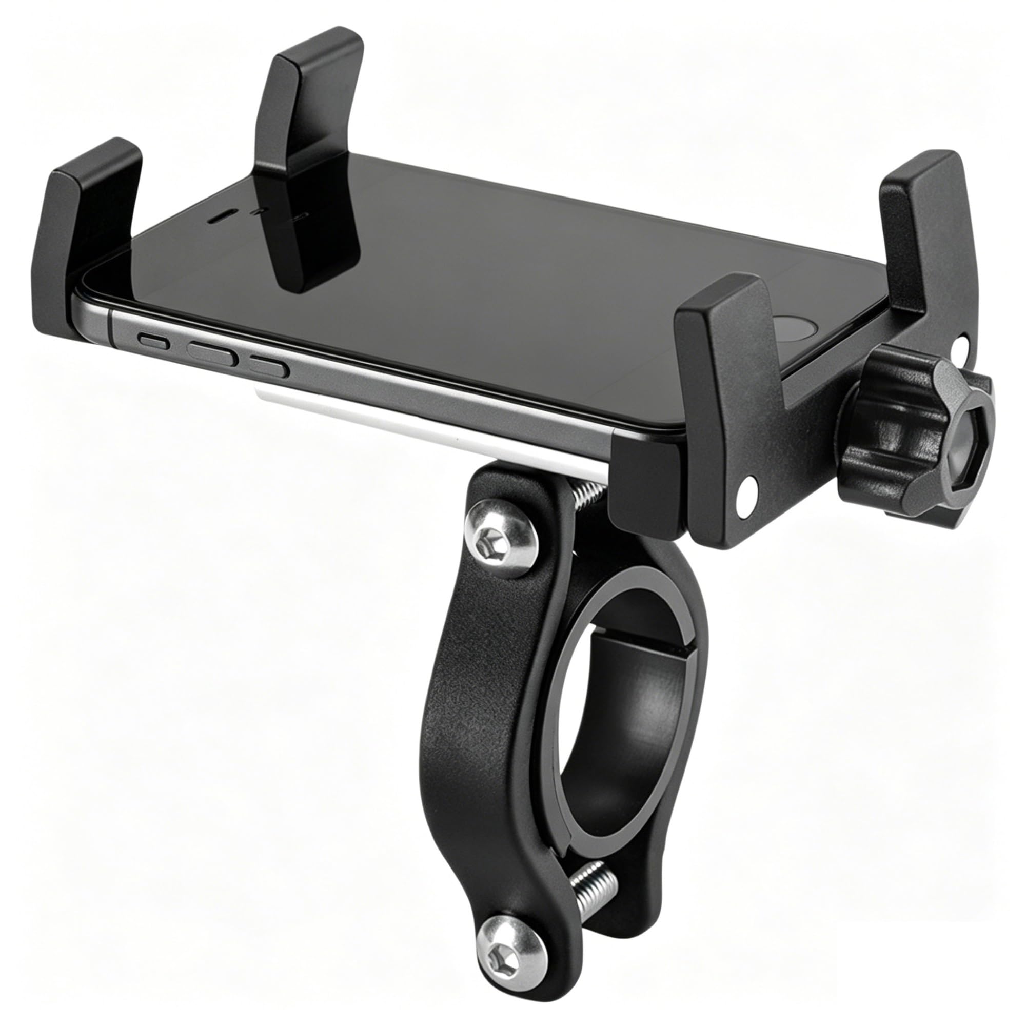 Porta Telefono In Alluminio A 360° for Manubrio Moto Bicicletta MTB | Staffa GPS for la navigazione su scooter, bici e utilizzo del telefono cellulare(Red C)