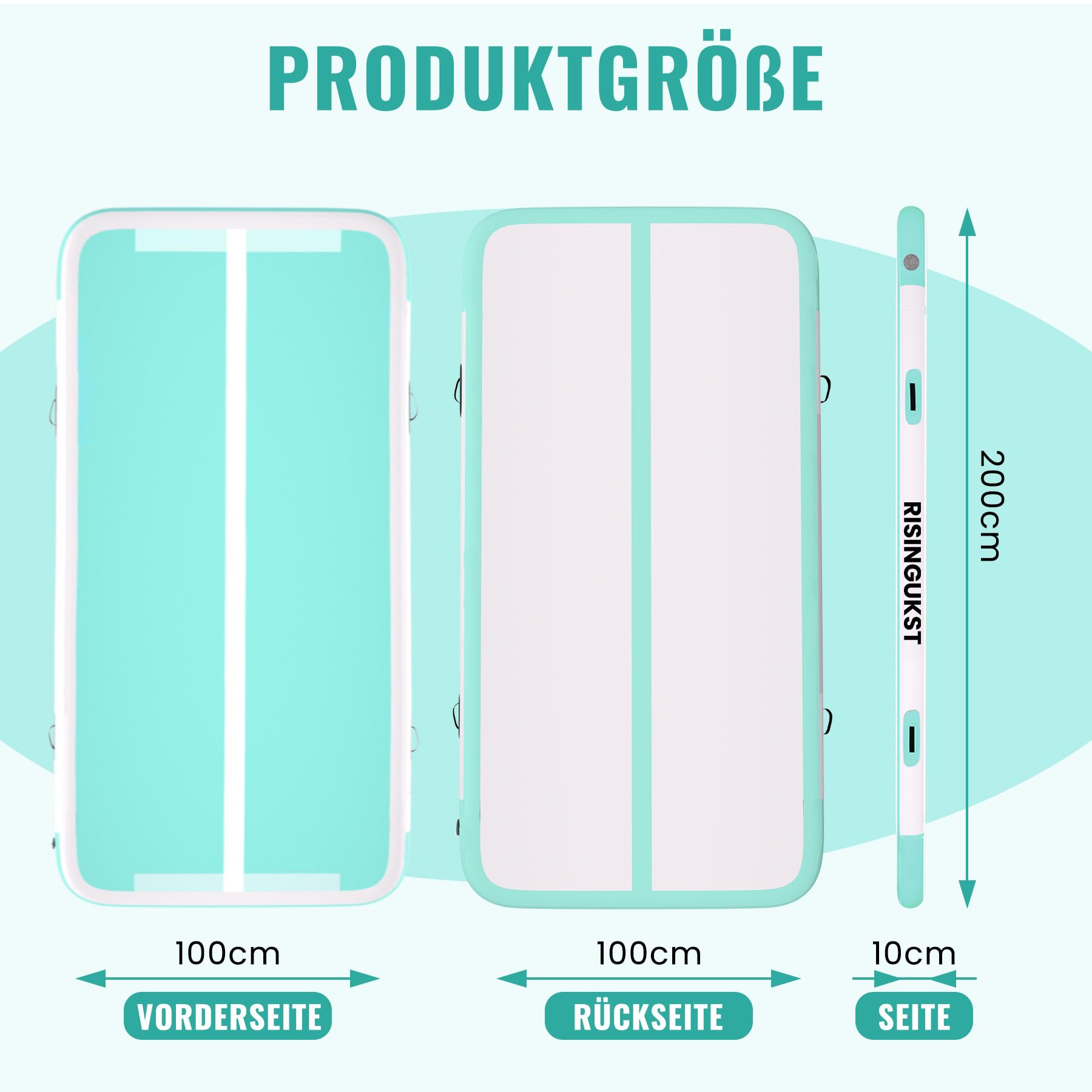 RISINGUKST Air Track Ginnastica Artistica 10/20cm Spessore, 2/3/4/5/6m materassino palestra con Pompa Elettrica per Casa, Air Roller